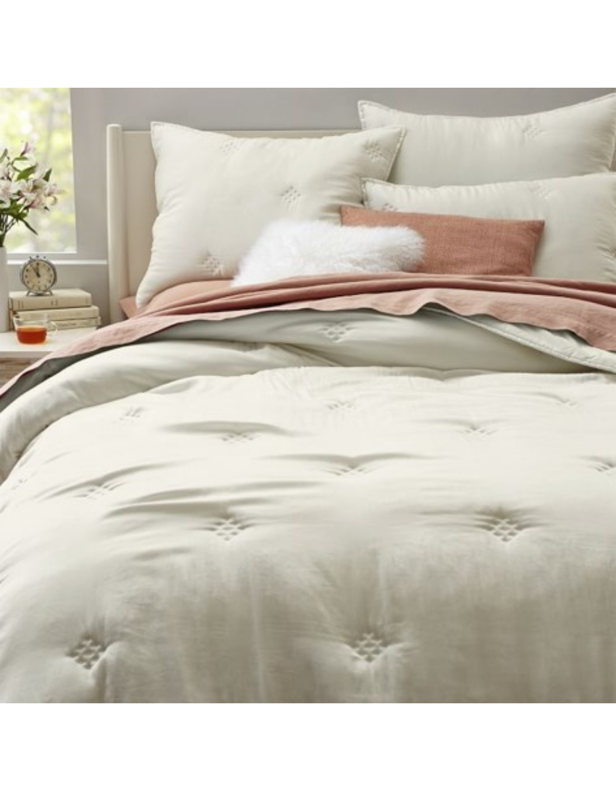 COMPLETO LETTO MATRIMONIALE IN SETA LAVATA