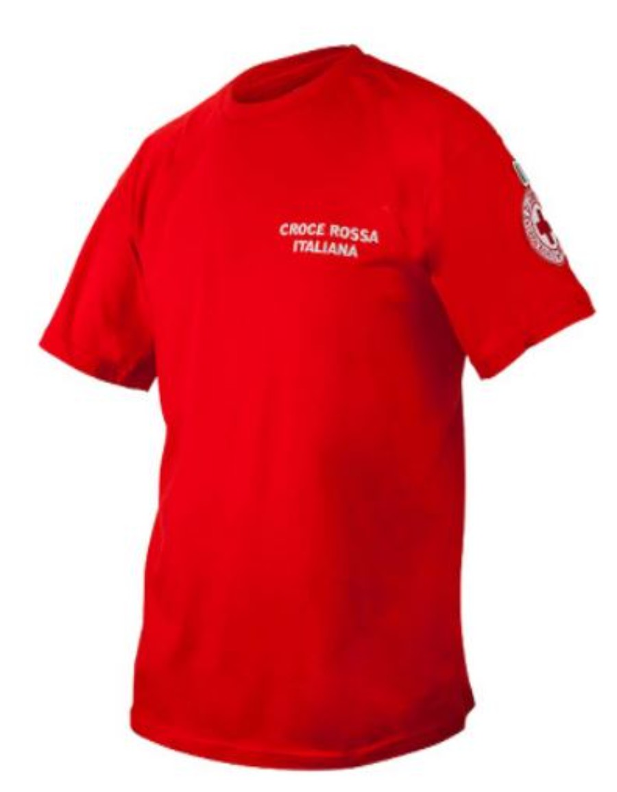 T-SHIRT ROSSA 100% COTONE CROCE ROSSA